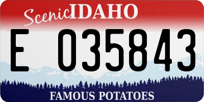 ID license plate E035843