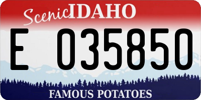 ID license plate E035850