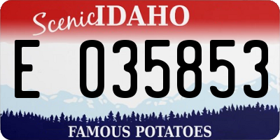 ID license plate E035853