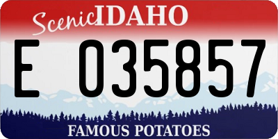 ID license plate E035857