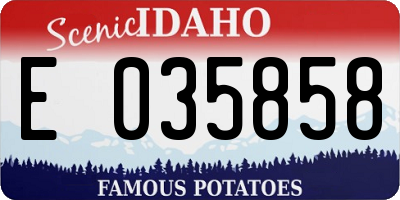 ID license plate E035858