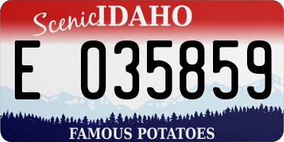 ID license plate E035859