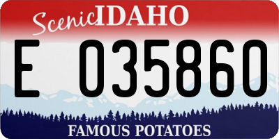 ID license plate E035860