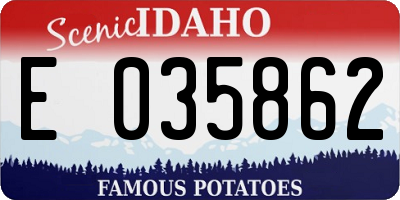 ID license plate E035862