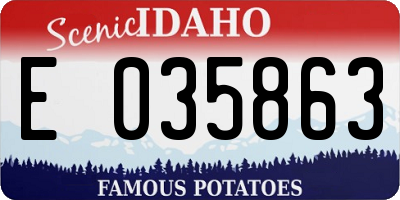 ID license plate E035863