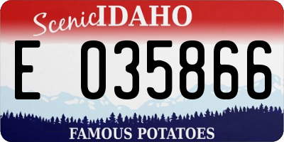 ID license plate E035866