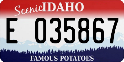 ID license plate E035867