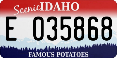 ID license plate E035868