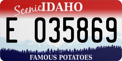 ID license plate E035869