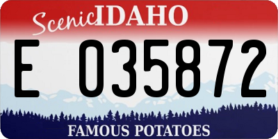 ID license plate E035872