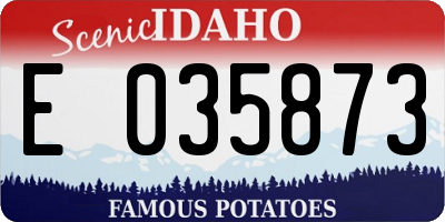 ID license plate E035873