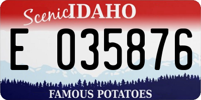 ID license plate E035876