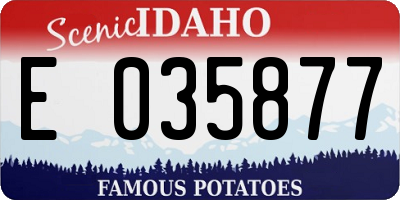 ID license plate E035877