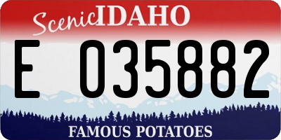 ID license plate E035882