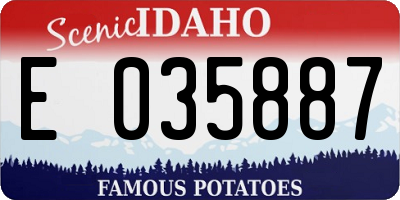 ID license plate E035887