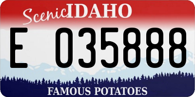 ID license plate E035888