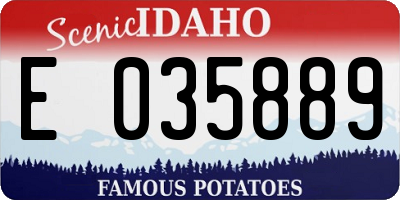 ID license plate E035889