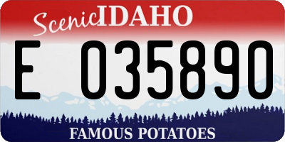 ID license plate E035890