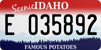 ID license plate E035892