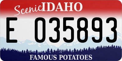 ID license plate E035893