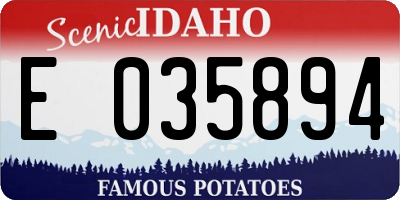 ID license plate E035894