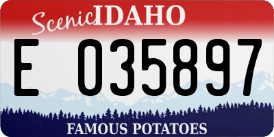 ID license plate E035897