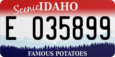 ID license plate E035899