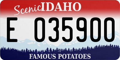 ID license plate E035900