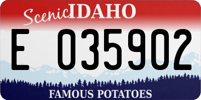 ID license plate E035902