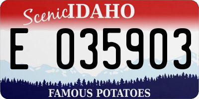 ID license plate E035903