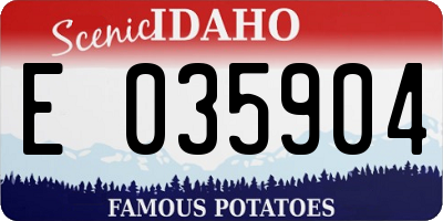 ID license plate E035904