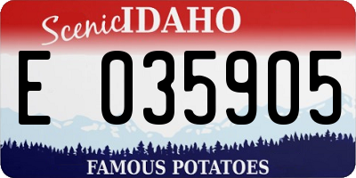 ID license plate E035905