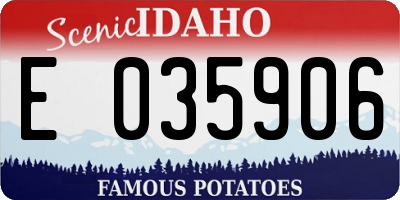 ID license plate E035906