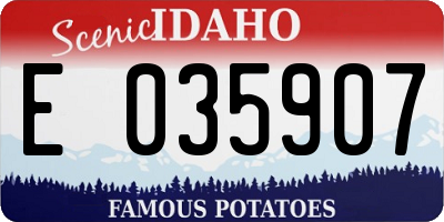 ID license plate E035907