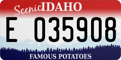 ID license plate E035908