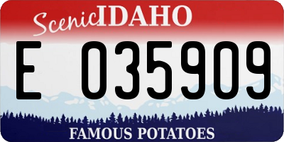 ID license plate E035909