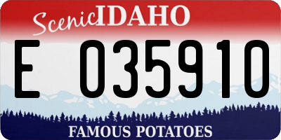 ID license plate E035910