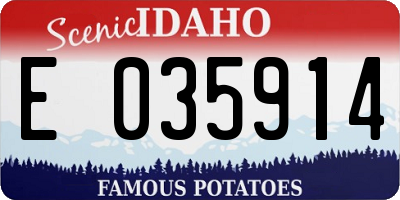 ID license plate E035914