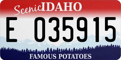 ID license plate E035915