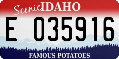 ID license plate E035916