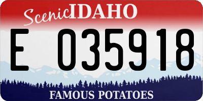 ID license plate E035918