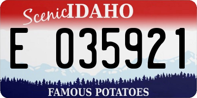 ID license plate E035921