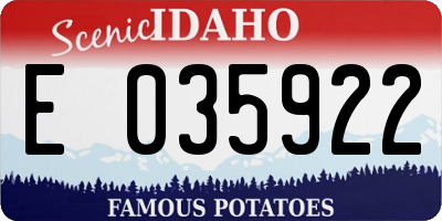 ID license plate E035922