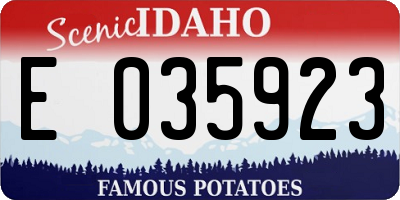 ID license plate E035923