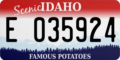 ID license plate E035924