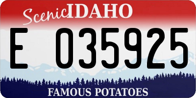 ID license plate E035925