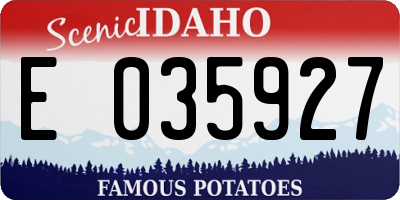 ID license plate E035927