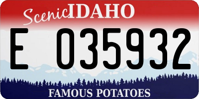 ID license plate E035932