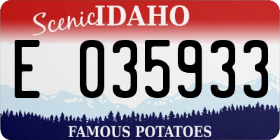 ID license plate E035933