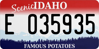 ID license plate E035935